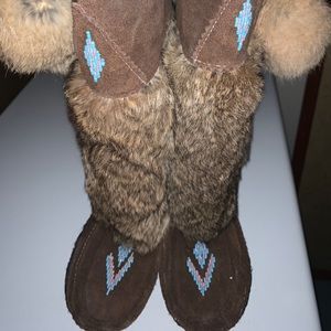 Tall Classic Manitobah Mukluk *worn indoors*